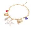 Collar Geométrico de Estrella de Mar, Caracola y Cangrejo con Diseño Exagerado, Cadena de Clavícula Ajustable de Mezcla de Múltiples Elementos a la Moda