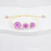 Venda Direta do Fabricante: Pulseira de Flores Secas Naturais Estilo Coreano com Pedra Preciosa Cápsula do Tempo, Bola de Vidro Flor Eterna, Pulseira Feminina Tecida à Mão