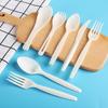 Cucharas de Plástico Desechables de Almidón de Maíz para Postre, Tenedores Biodegradables de Alta Calidad, Cubiertos para Filete y Vajilla