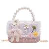 Nuevo bolso para niños, estilo extranjero, bolso de hombro portátil con perlas, bolso de mensajero de princesa coreana, cadena de moda, pequeño bolso cuadrado, venta al por mayor