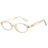 Gafas cuadradas geniales transfronterizas nuevas gafas anti luz azul marco de gafas ovaladas color champán tendencia gafas planas al por mayor