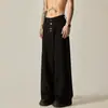 Calça Casual de Alta Qualidade Estilo Retrô Americano Masculina Solta com Caimento Calça Social Design Moderno Perna Reta Perna Larga Versátil Calça Longa