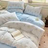 Conjunto de Quatro Peças de Cama de Veludo Leite Flanela Veludo Coral Capa de Edredom Novo Outono e Inverno 2025 Lençóis de Cama Conjunto de Três Peças Espessado Forrado com Fleece