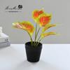 Flor artificial planta verde pendurado cesta rabanete verde folhas pequeno bonsai flor artificial interior decoração criativa artificial vaso de planta geração de cabelo