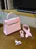 Bolso Kelly Segunda Generación Estampado de Palma Modelo Nuevo 2026 Bolso de Mujer de Alta Gama Bolso de Hombro Único Bolso Cruzado Texturizado para Mujer
