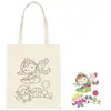 Bolsa Infantil Portátil para Compras e Pintura DIY, Material Artesanal para Jardim de Infância, Bolsa de Lona para Pintura e Colorir