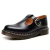 Sapatos Mary Jane Rasos com Tira em T Estilo Britânico, Sapatos de Couro da Moda com Solado DML para Estudantes, Sapatos Pequenos de Couro Lolita de Couro de Vaca de Primeira Camada