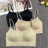 Top de tubo sin costuras con tirantes finos anti-exposición para mujeres con poco busto, anti-caída, sin aros, sujetador push-up