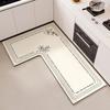 Alfombra de Cocina Moderna Avanzada de Lujo Ligero en Forma de L Antideslizante Resistente a la Suciedad Fácil de Cuidar Alfombra para Pies para el Hogar Absorbente Alfombra de Piso de Tierra de Diatomeas