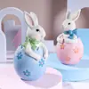 Conejo de Pascua Pareja de Huevos Decoración de Resina Decoración Festiva Regalo Habitación Infantil Estudio Dormitorio Decoración Transfronterizo