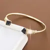 Moderna Nueva Creativa Forma de Faro Incrustaciones de Circonita Pulsera de Puño Abierto Exquisita Retro Pulsera de Cobre Puro Joyería Transfronteriza Venta al por Mayor