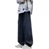 Pantalones casuales estilo japonés con forro polar para hombre, temporada Primavera/Otoño 2026, marca de moda, estilo funcional, pantalones deportivos de trabajo de pierna recta holgados
