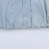 Ins atacado de roupas femininas estilo europeu e americano 2026 Outono nova moda jaqueta bomber jeans com gola alta casaco