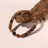 Pulsera cuadrada de pera negra para amantes de hombres y mujeres, placa de juego, nueva pulsera retro literaria con cuentas de madera de tres colores chinas, venta al por mayor