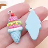 Juguete de Comida Artificial de Resina de 6 Colores Mixtos Colgante de Cono de Helado Multicolor de Fresas Pulsera DIY Llavero Accesorios de Joyería