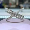 Anillo de Diseño Cruzado Cao Shi Línea de Viaje Francesa para Mujer Joyería de Circonita Brillante Estilo de Moda para Combinar Diariamente