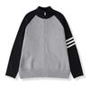 Levemente Maduro Masculino Outono Contraste Cardigan Jaqueta Simples Casual Suéter Baita Coreano Suéter Malha Trendy Marca Top