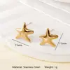 Pendientes de Acero Inoxidable de Alta Gama Tohm Transfronterizos Nuevo Estilo Simples y Versátiles Pendientes Dorados de Moda Que No Se Desvanecen y No Son Alérgicos
