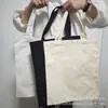 En stock bolsa de lona en blanco bolsa de lona portátil para compras se puede imprimir logo patrón diy más patrón impreso pedido