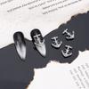 Nuevo Estilo Arte de Uñas Estilo Oscuro Accesorios de Aleación Estilo Punk de Halloween Cadena de Corazón Calavera Cruzada Pedrería para Uñas