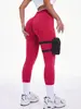 Nuevos leggings sin costuras en color liso con ribete blanco, de tiro alto, para deportes al aire libre, realce de glúteos tipo durazno, control de abdomen, pantalones para fitness y yoga