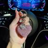Llavero creativo de estilo coreano con forma de corazón de diamantes de imitación y amor, llavero colgante para coche, bolso para niña, regalo colgante