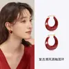 Pendientes de Esmalte en Forma de U Estilo Francés, Pendientes de Aro Vintage para Mujer, Pinzas para Orejas Versátiles para Salidas, Accesorios Estilo Vacaciones, Pinzas para Orejas