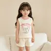 Conjunto de Ropa de Verano 2026 para Niñas Estilo Coreano Nuevo de Moda Suelto sin Mangas Shorts Conjunto Deportivo de Dos Piezas
