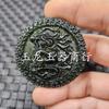Colgante de jade verde oscuro con forma de dragón y fénix de Xinjiang Hetian, colgante de jade serpentino con paisaje, colgante de cruz de jade, colgante de collar de marca