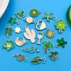 20 Pingentes de Liga de Trevo de Quatro Folhas e Cacto Verde Caindo para Pulseira Feita à Mão DIY Acessórios de Joia