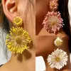 Pendientes de Ratán Tejidos a Mano de Estilo Festivo Europeos y Americanos Combinación de Colores de Verano de Moda Pendientes de Estilo Playa