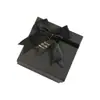 Caja de Regalo de Tres Piezas Personalizada Transfronteriza Tapa Superior e Inferior Cuadrada Negra Caja Vacía Caja de Regalo con Lazo Caja de Embalaje
