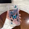 Funda de Teléfono Gradiente Mariposa Súper Brillante Adecuada para Apple 17 Funda Transparente con Brillo Fino iPhone 18Pm Agujero Grande Funda Anticaídas