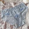 Calcinhas Femininas de Cetim Luxo Francês Sexy Renda Cintura Média Algodão Puro Antibacteriano Respirável Finas para Quadril