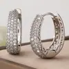 Pendientes de Zirconia Micro-Pavimentada Super Brillantes de Venta Caliente Transfronterizos Europeos y Americanos para Hombres y Mujeres, Lujo Ligero, Gama Alta, Estilo Fresco, Pendientes de Moda y Aretes