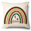 Juego de Fundas de Almohada Transfronterizas para Navidad Europea y Americana, Funda para Cojín de Sofá de Sala de Estar, Funda para Almohada de Cintura con Reno Papá Noel Árbol, Suministro de Fábrica