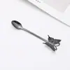Colher de Café Criativa Borboleta de Aço Inoxidável 304 Pode Ser Pendurada como Colher de Presente Garfo de Sobremesa Banhado a Ouro Garfo de Frutas Lembrancinha