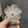 Corea del Sur Dongdaemun Malla Flor Organza Super Hada Perla Encaje Lazo Flor para Zapato Decoración Avanzada de Ballet