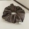 Estilo Coreano Retrô Xadrez Meilade Elástico de Cabelo Intestino Grosso Versátil Alta Elasticidade Rabo de Cavalo Coque Corda de Cabelo Corda de Cabeça Acessório de Cabeça