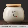 Pote Selado de Cerâmica da Fornalha Ru Lingsheng Caixa de Chá de Cerâmica Depósito de Chá Pote de Armazenamento para Viagem Pote de Pu-erh Pote de Armazenamento de Chá Conjunto de Chá