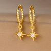 Moda Ins Europeia e Americana 18K Personalidade Moda Popular Oito Estrelas Awn Brincos Design Simples Nicho Brincos Versáteis