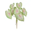 Planta Artificial de Caladio de 7 Hojas con Tallos Similares a Raíces, Manojos de Hojas y Piezas Decorativas para Decoración Interior del Hogar, Sala de Estar y Decoración de Paredes con Plantas