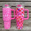 Nova caneca de carro de grande capacidade 40Oz, com alça fashion criativa, copo de água para carro, copo térmico de aço inoxidável com impressão 3D