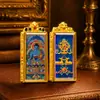 Pendente 3D Cultural Criativo Xizang Cervo Duplo 4x2 Amarelo da Riqueza Pintado à Mão Tradicional e Buda da Medicina Tara Verde