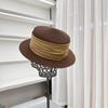 Chapéu Top Plano Vintage Estilo Britânico Plissado Fita Larga Clássico Combina com Tudo Chapéu Top Feminino Sombreamento Protetor Solar Chapéu de Aba Larga