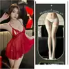 Lencería Sexy y Juguetona, Vestido de Tirantes Estilo Abstinencia, Sexy de Encaje Transparente Hueco Noche de Juego Pura Deseo para Parejas
