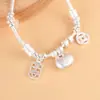 Pulsera de Plata S925 Rey Ciervo Dorado Moda Artística Gota de Agua Ruyi Paz Pequeño Gordo Candado de la Fortuna Trenzado Hecho a Mano DIY