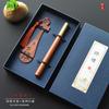 Marcador de Libros Pipa de Caoba Set de Bolígrafos Signature Estilo Chino Clásico Souvenirs Culturales y Creativos Regalos y Premios para Festivales de Música