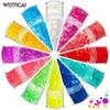 Fluorescente Mixed Nail Art Borboleta Lantejoulas 12 Cor Nail Art Lantejoulas Set Gradiente Colorido Nail Art Jóias Adesivos de Unhas