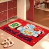 2027 Nueva Alfombrilla de Piso de Terciopelo de Cristal Alfombrilla Festiva de Año Nuevo para Puerta de Entrada Alfombrilla Absorbente de Agua para Baño Alfombrilla Decorativa para Pasillo
